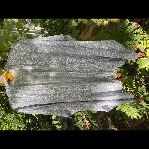 Modena Women’s Kimono with  Blue and white floral geometric with Tassels OS - Picture 1 of 12